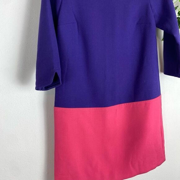 LOFT | Purple Pink Color Block Shift Dress Pink Purple Size 0 GUC T626 - Picture 3 of 6